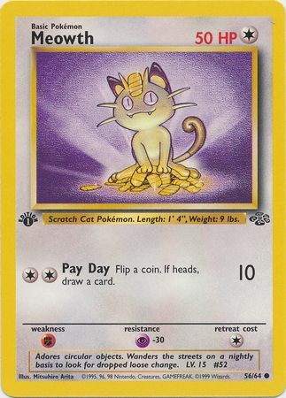 Meowth 56/64 - 1st Edition-Kantocards