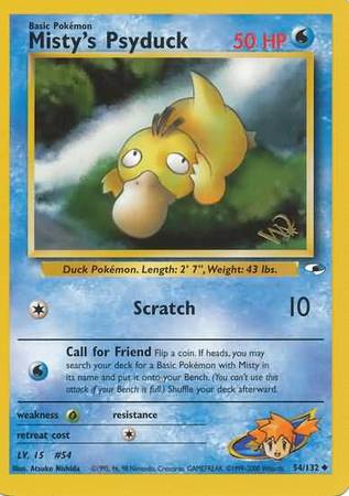 Misty's Psyduck 54/132 - W STAMPED-Kantocards