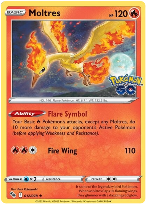 Moltres 012/078 - Holo-Kantocards