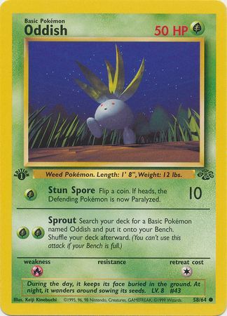 Oddish 58/64 - 1st Edition-Kantocards