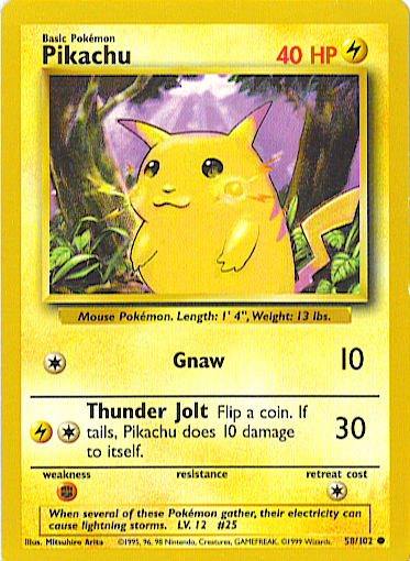 Pikachu 58/102-Kantocards