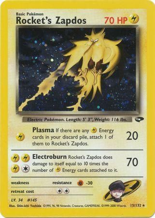 Rocket's Zapdos 15/132- Holo-Kantocards