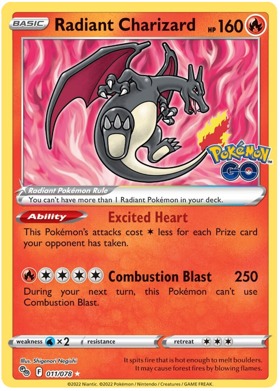 Radiant Charizard 011/078-Kantocards