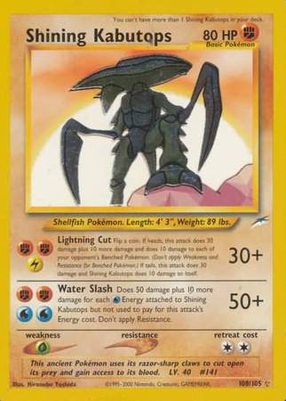 Shining Kabutops 108/105-Kantocards