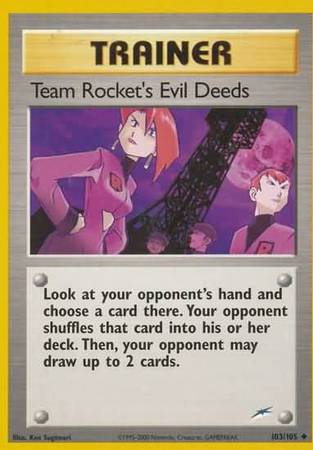 Team Rocket's Evil Deeds 103/105-Kantocards