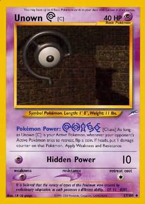 Unown (C) 57/105-Kantocards