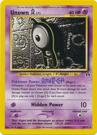 Unown (A) 33/75-Kantocards