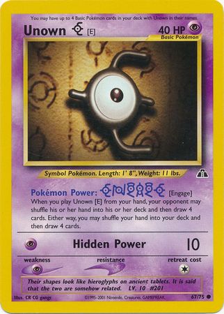 Unown (E) 67/75-Kantocards