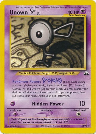 Unown (F) 48/75-Kantocards