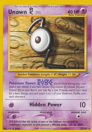 Unown (G) 27/105-Kantocards