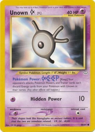 Unown (K) 58/64-Kantocards