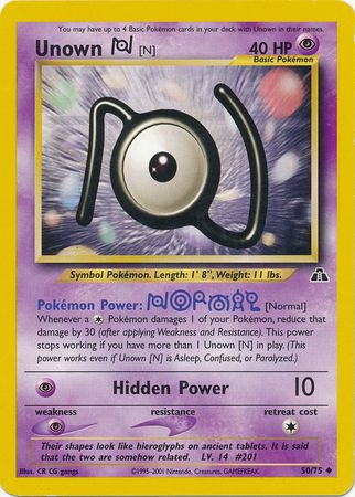 Unown (N) 50/75-Kantocards