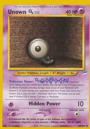 Unown (Q) 59/105-Kantocards