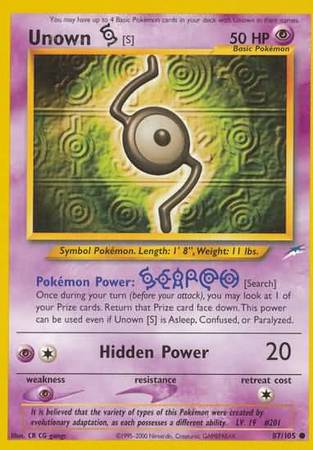 Unown (S) 87/105-Kantocards