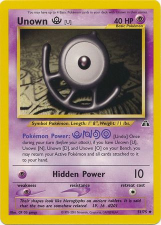 Unown (U) 51/75-Kantocards
