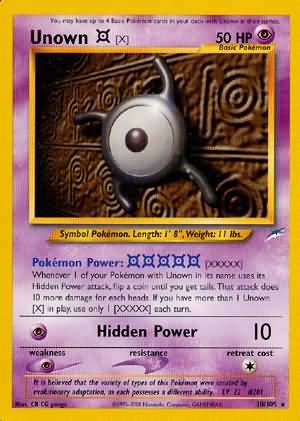 Unown (X) 30/105-Kantocards