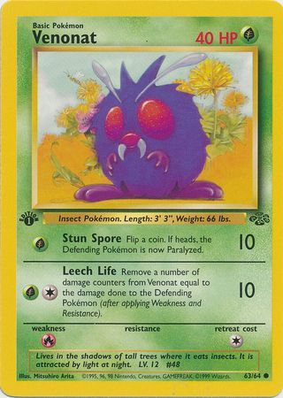 Venonat 63/64 - 1st Edition-Kantocards