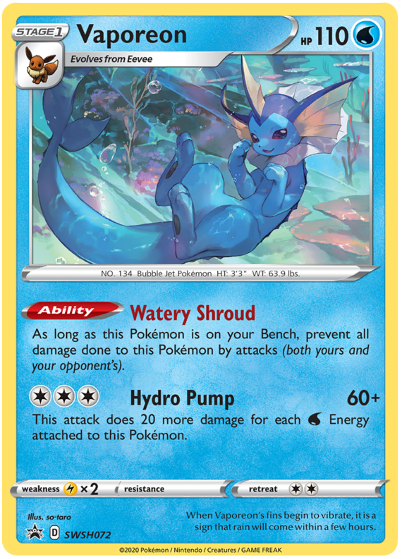 Vaporeon SWSH072-Kantocards