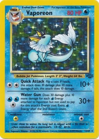 Vaporeon 12/64 - Holo-Kantocards