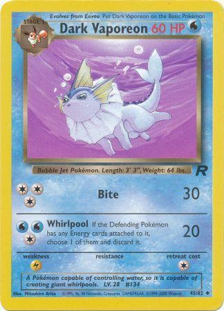 Dark Vaporeon 45/82-Kantocards
