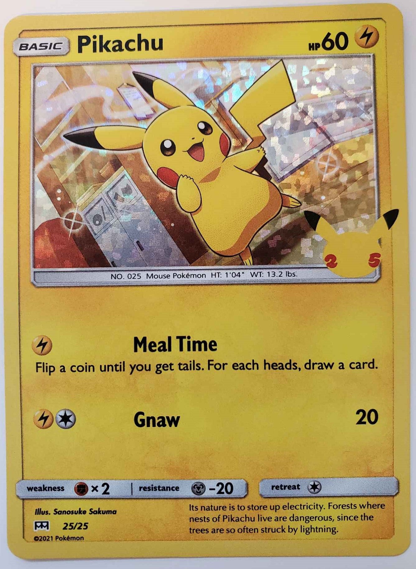 Pikachu 25/25 25 Aniversario Holo-Kantocards
