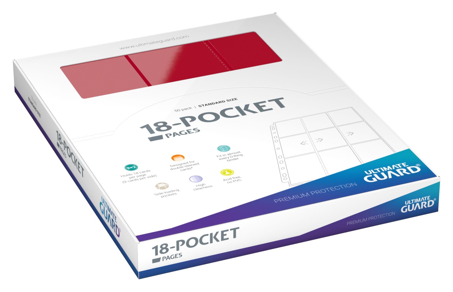 Caja Micas de 9 Espacios Ultimate Guard - Rojo (50)-Kantocards