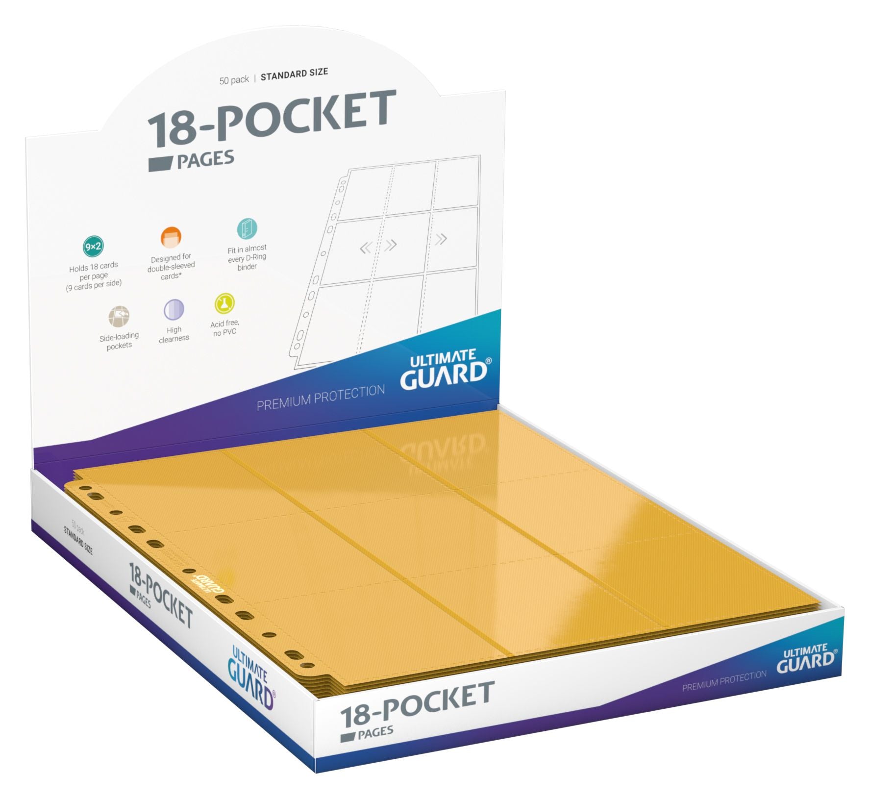 Caja Micas de 9 Espacios Ultimate Guard - Amarillo (50)-Kantocards