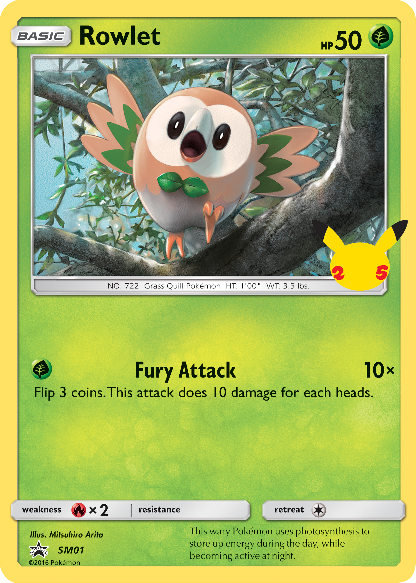 Carta Jumbo Rowlet SM01-Kantocards