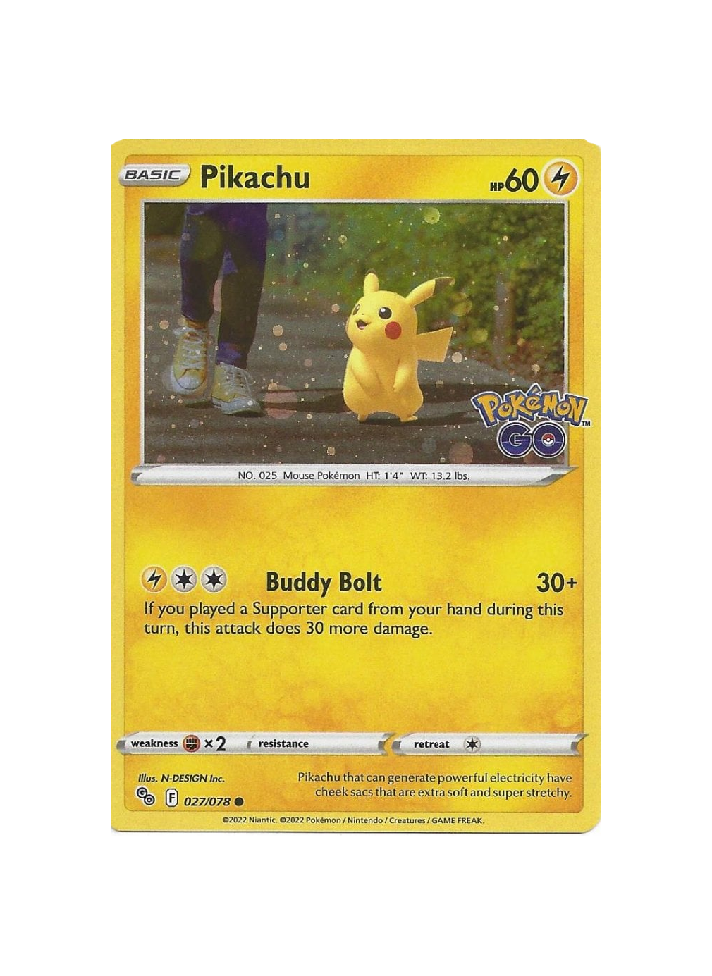 Pikachu promo Pokémon go 027/078 español-Kantocards