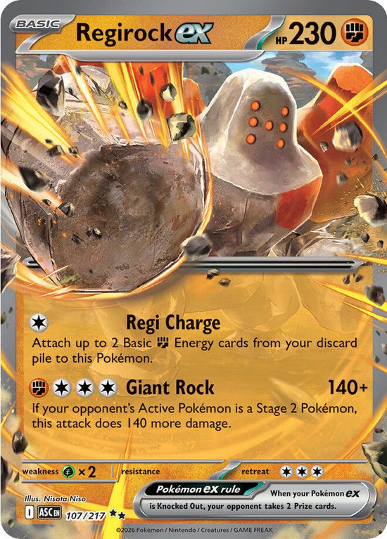 Regirock ex 107/217 - Double Rare (Español)