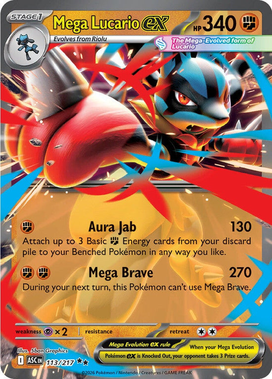 Mega Lucario ex 113/217 - Double Rare (Español)