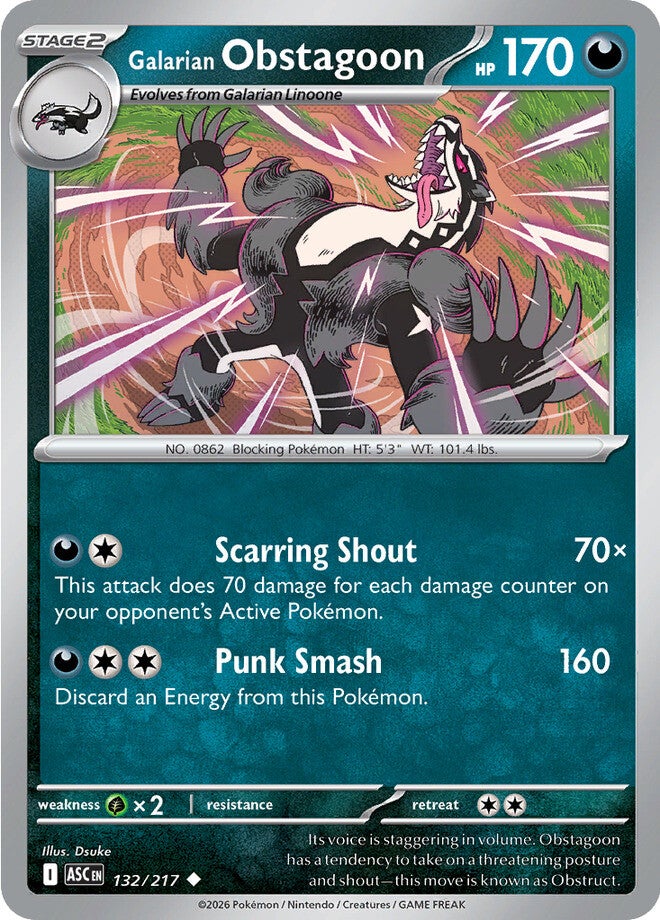 Galarian Obstagoon 132/217 - Uncommon