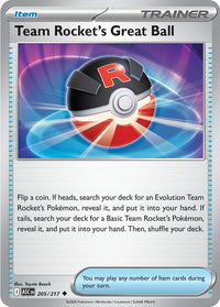 Team Rocket's Great Ball 205/217 - Uncommon