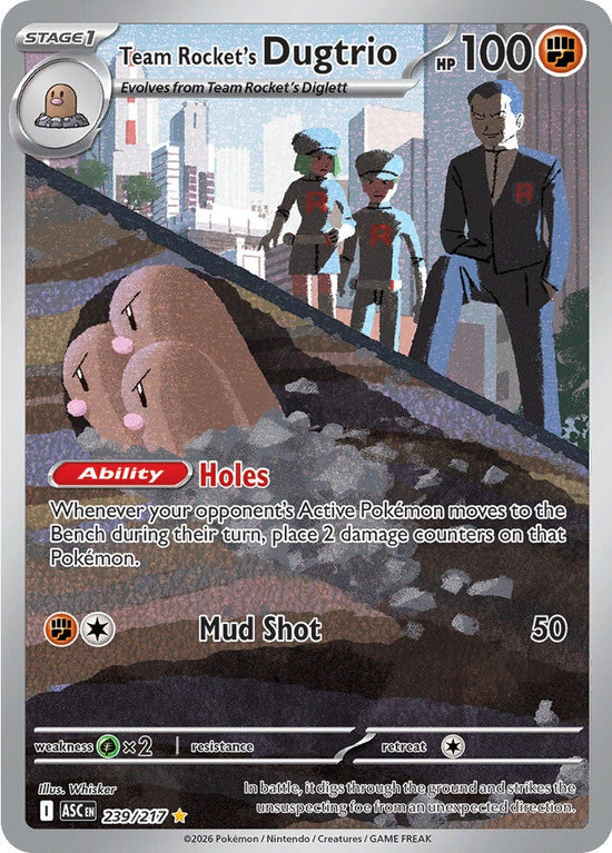 Team Rocket's Dugtrio 239/217 - Illustration Rare (Español)