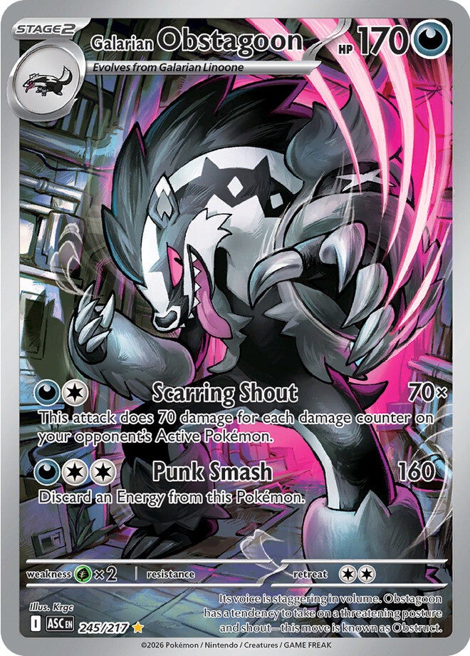 Galarian Obstagoon 245/217 - Illustration Rare
