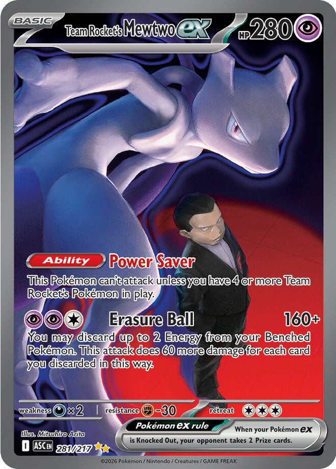 Team Rocket's Mewtwo ex 281/217 - Special Illustration Rare