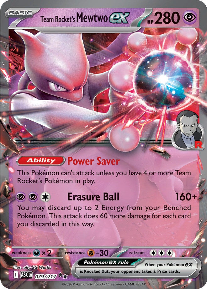 Team Rocket's Mewtwo ex 079/217 - Double Rare