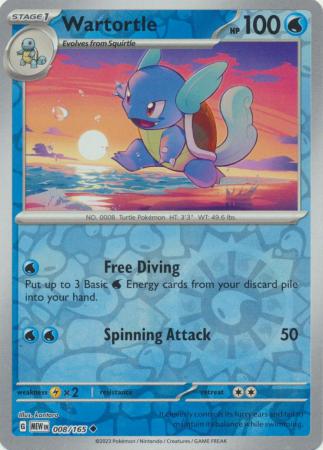 Wartortle 008/165 - Uncommon - Reverse Holo