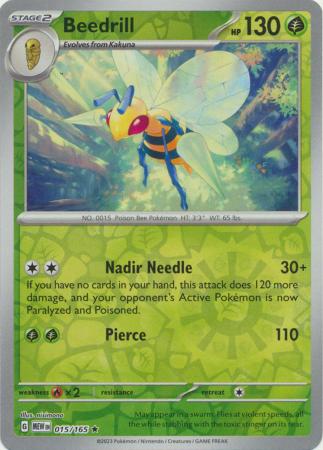 Beedrill 015/165 - Rare - Reverse Holo