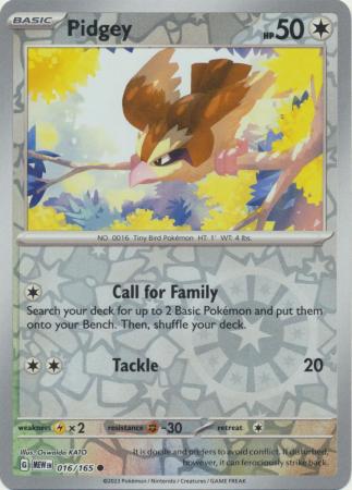 Pidgey 016/165 - Common - Reverse Holo