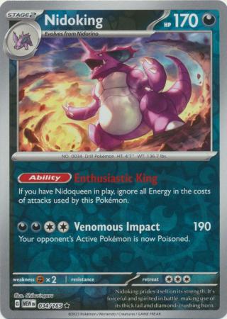 Nidoking 034/165 - Rare - Reverse Holo