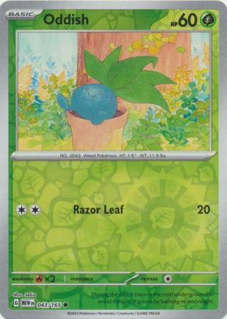 Oddish 043/165 - Common - Reverse Holo