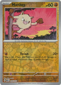 Mankey 056/165 - Common - Reverse Holo-Kantocards