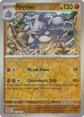 Rhydon 112/165 - Uncommon - Reverse Holo