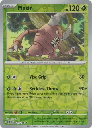 Pinsir 127/165 - Uncommon - Reverse Holo