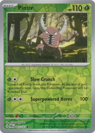 Pinsir 003/167 - Common - Reverse Holo