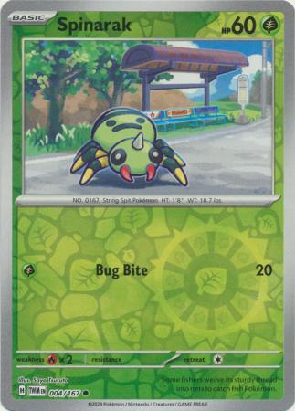 Spinarak  004/167 - Common - Reverse Holo