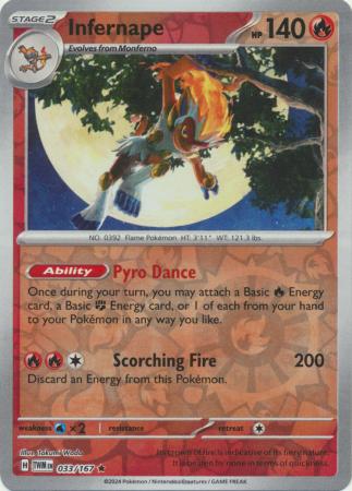Infernape 033/167 - Rare - Reverse Holo