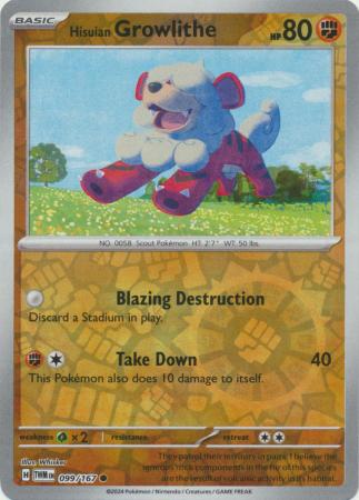Hisuian Growlithe 099/167 - Common - Reverse Holo