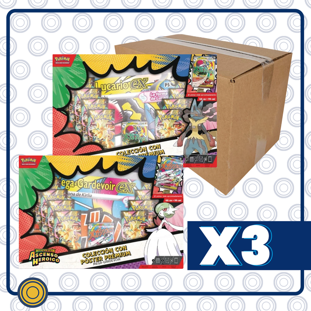 CASE Ascended Heroes (ESPAÑOL) Premium Poster Collection - Mega Lucario/Mega Gardevoir